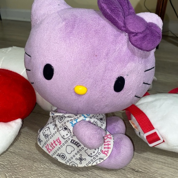 Hello Kitty stuffed animals Purple white multi colored and small Backpack lot - Picture 5 of 14